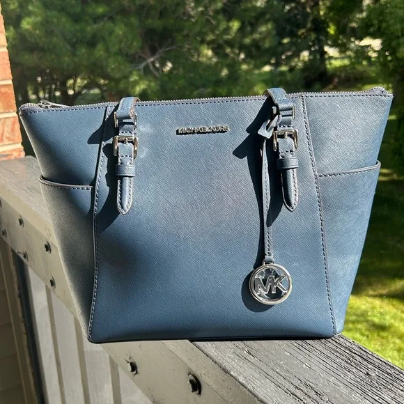 Michael Kors Dark Blue Tote Bag - Picture 2 of 13